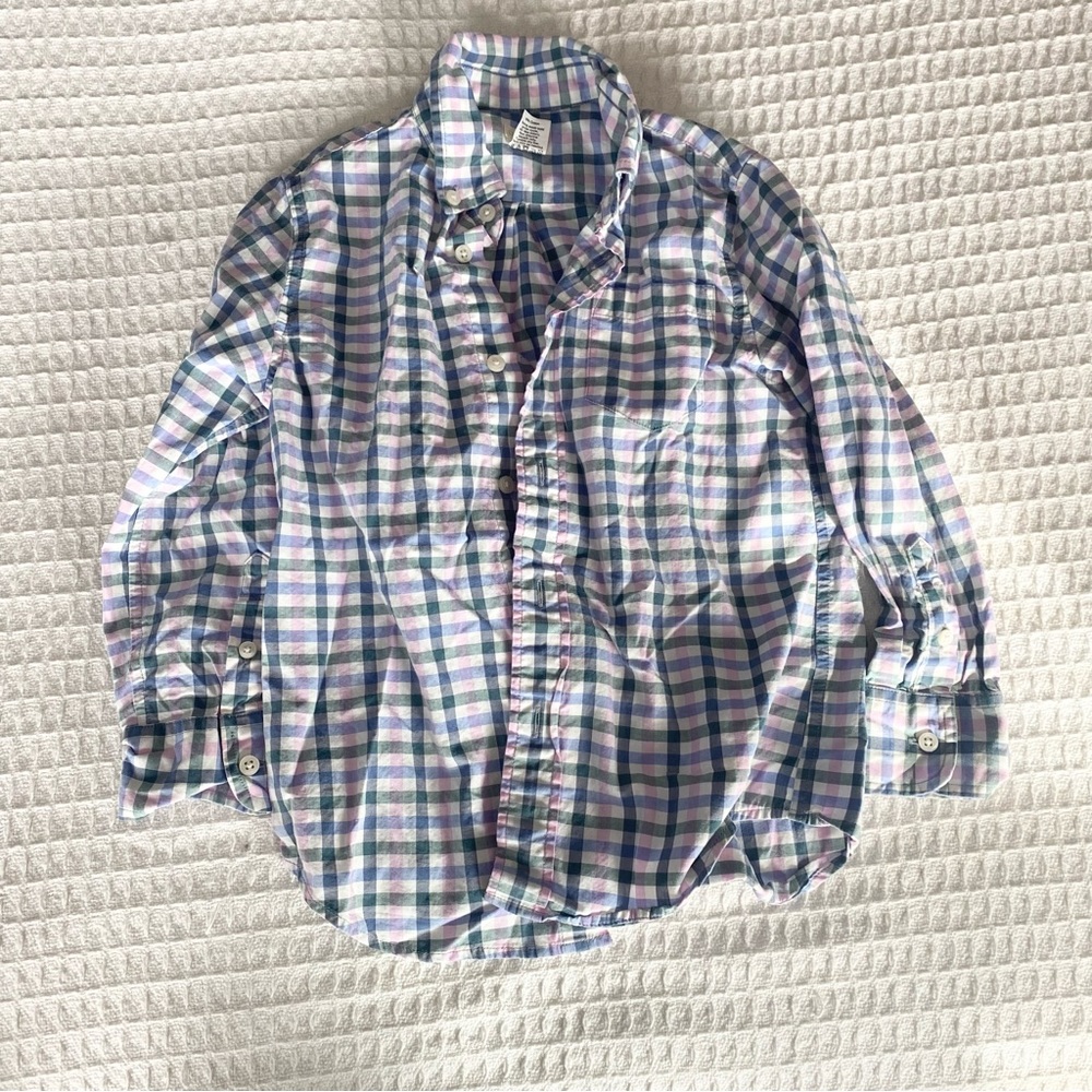 Crewcuts boys plaid button down shirt size 4-5